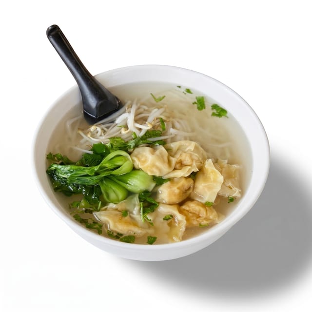Shrimp Wonton Noodle Soup Lunch.